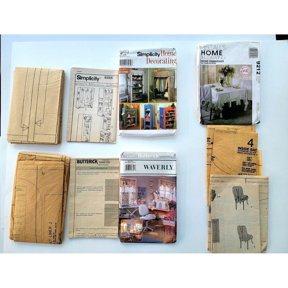 3 Vintage Sew Decor Craft Pattern Simplicity 8255 McCalls 9212 Butterick 5506